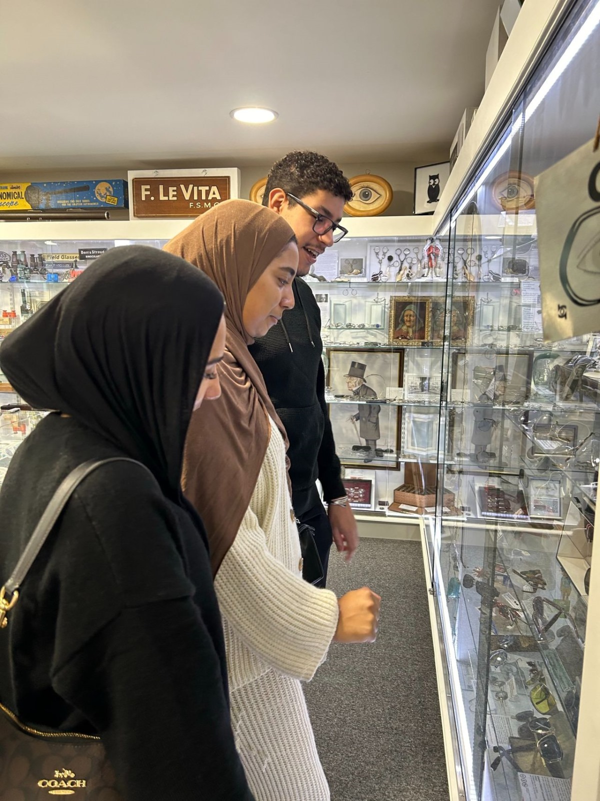 Visitors enjoying the British Optical Association Museum 